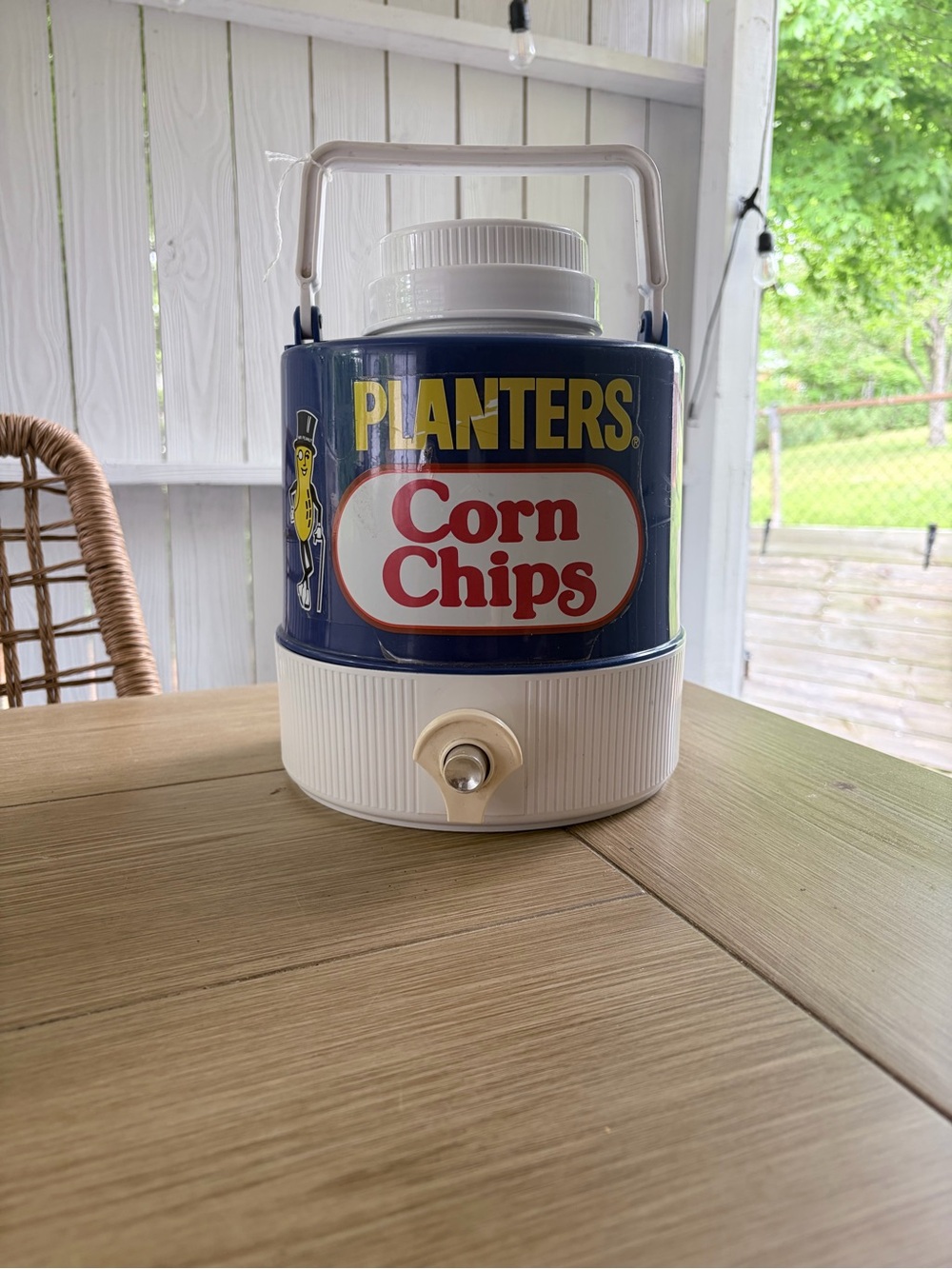 Vintage Planters Corn Chips Vintage Cooler Jug - Blue & White